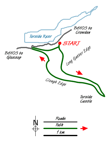 Route Map - Torside Clough from Longdendale Walk