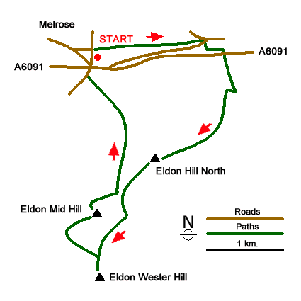 Route Map - The Eildon Hills Walk