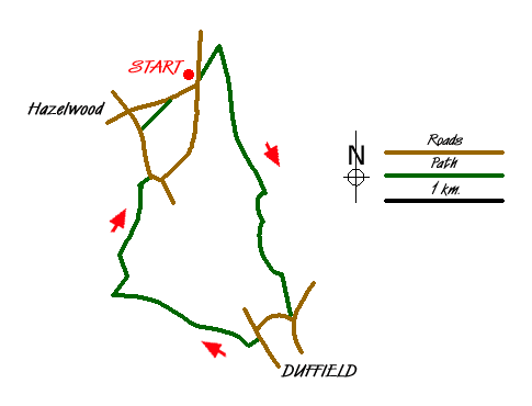 Route Map - Duffield & the Chevin Walk