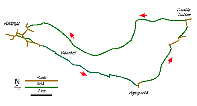 Route Map - Aysgarth & Castle Bolton Walk