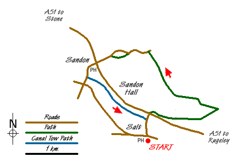 Route Map - Sandon Park from Salt Walk