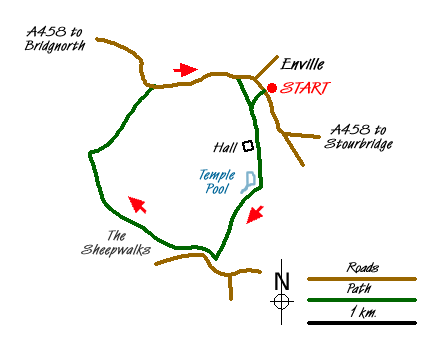 Route Map - Enville Estate and the Sheepwalks Walk