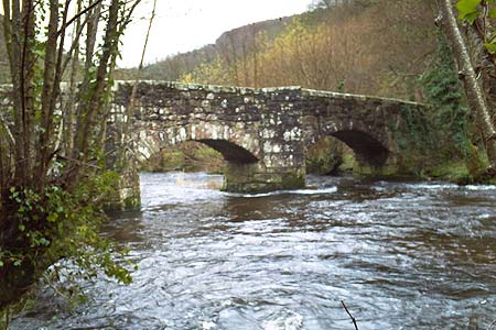Fingle Bridge spans the River Teign