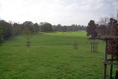 Path through parkland near Hexton