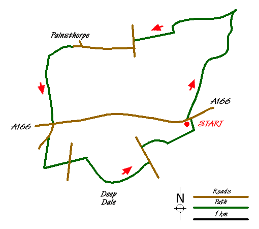 Route Map - Circular from Wayrham Through Painsthorpe Walk