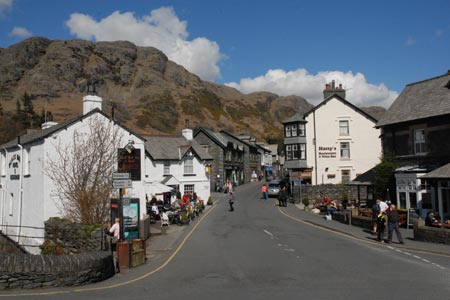 The centre of Coniston on a busy Easter Saturday
