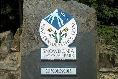 Snowdonia National Park plate at Croesor