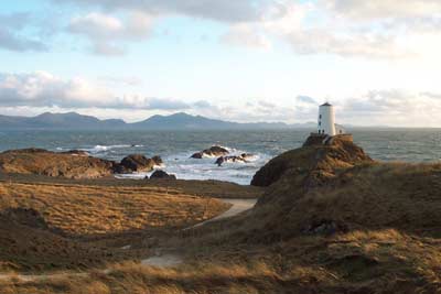 Former lighthouse at tip of Llanddwyn Island