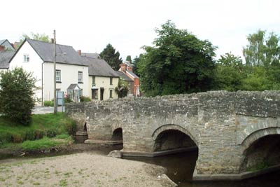 The bridge at Clun crosses the River Clun