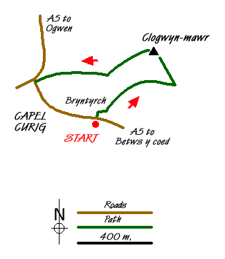 Route Map - Clogwen Walk