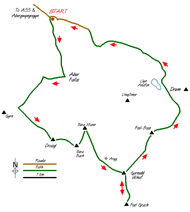 Route Map - Northern Carneddau Walk