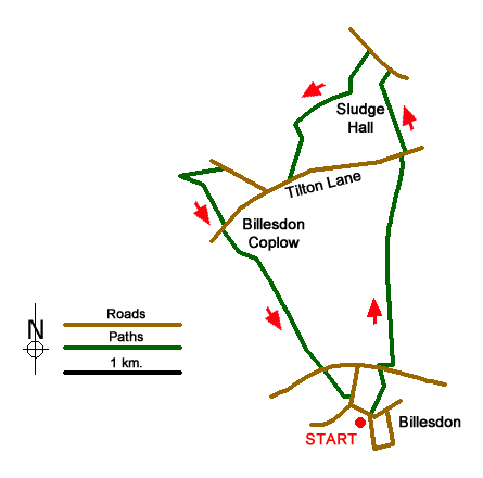 Route Map - Sludge Hall & Cold Newton Grange Walk