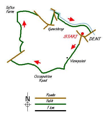 Route Map - Dent & Gawthrop Walk