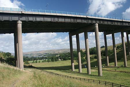 Looking back to Hollingworth Lake from the M62 viaduct