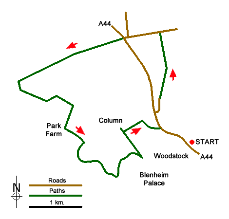 Route Map - Blenheim Palace Great Park
 Walk