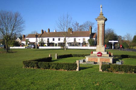 War Memorial & The Two Brewers at Chipperfield Common