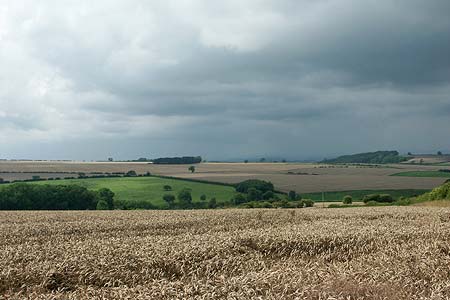 View west over the wolds above Deepdale from Centenary Way