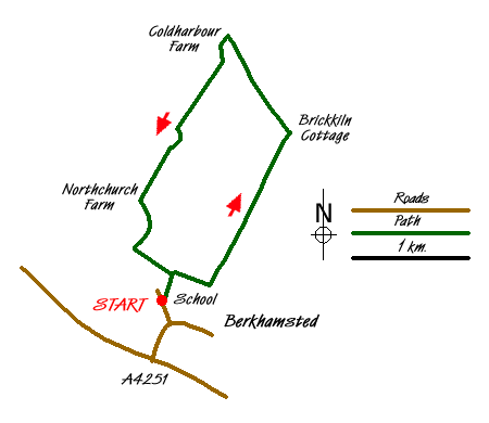 Route Map - Circular from Berkhamsted Walk