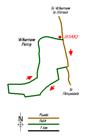 Route Map - Deepdale and the deserted village of Wharram St. Percy Walk