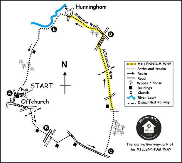 Route Map - Offchurch Circular Walk