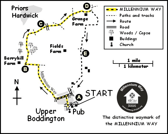 Route Map - Upper Boddington Circular Walk