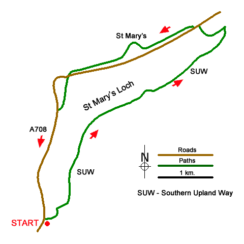 Route Map - St. Mary's Loch Circular Walk
