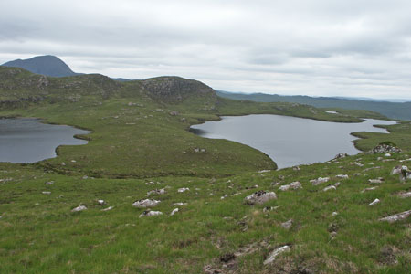 Loch na Coireig (left) and Loch na h-Uidhe from the slopes of Beinn Ghabhlach
