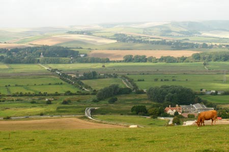 View to Southease on South Downs Way