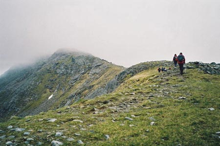 Ascent of Am Bodach from the bealach