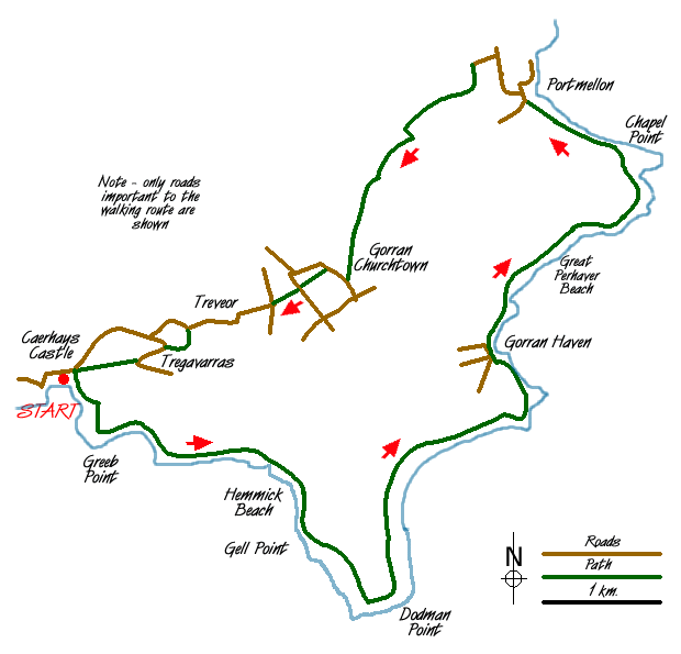 Route Map - Dodman Point & Gorran Haven Walk