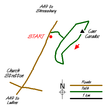 Route Map - Caer Caradoc Walk