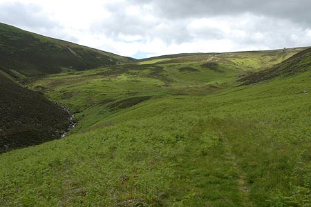 Looking back from Grainsgill Beck towards the shooting hut