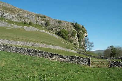 Kilnsey Crag, Wharfedale, offers challenges for climbers