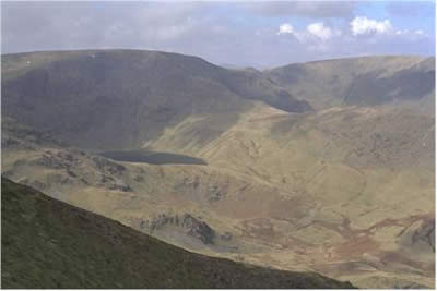 From the slopes of Harter Fell looking to High Street