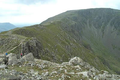 From near the summit of High Crag the ridge to High stile