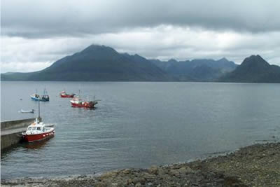 Black Cuillin from jetty at Elgol