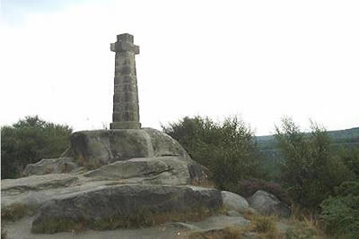 Wellington's Monument is a local landmark on Baslow Edge