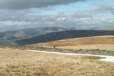 View to the Howgills from Whernside's north ridge