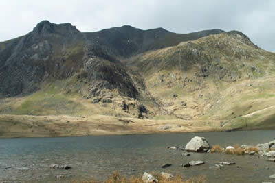 Llyn Idwal is flanked on three sides by major peaks