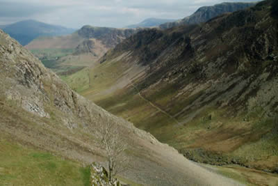 View down Little Dale from Blea Crags on ascent to Robinson