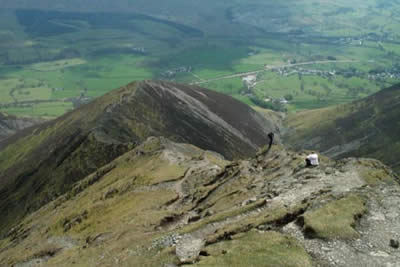 View down Halls Fell Ridge from summit of Blencathra