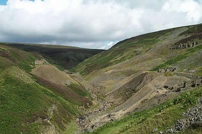 The upper section of Gunnerside Gill looking north