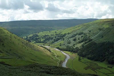 Swaledale from high-level path contouring Black Hill