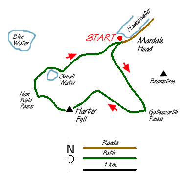 Route Map - Harter Fell & Nan Bield Pass Walk