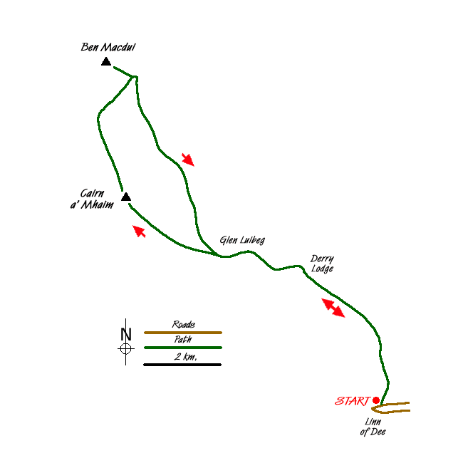 Route Map - Ben Macdui & Carn a' Mhaim Walk