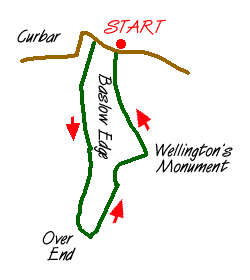 Route Map - Baslow Edge & Wellington's Monument Walk