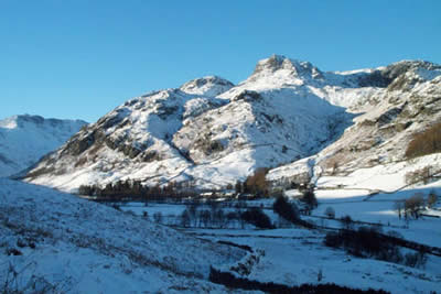 The Langdale Pikes dominate Great Langdale