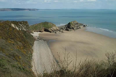 This view shows Monkstone Point near Saundersfoot