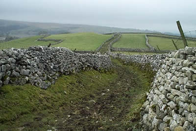 Walled lane in Yorkshire, Malham