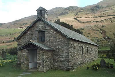 The old chapel at Martindale in Lakeland scenery